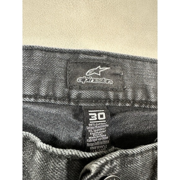 Alpinestars Mens Slim Fit Faded Black Denim Jeans Size 30 Moto Biker RN101452 - Picture 5 of 10